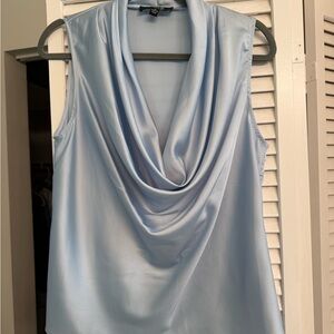 Elegant Sky Blue Sleeveless Blouse